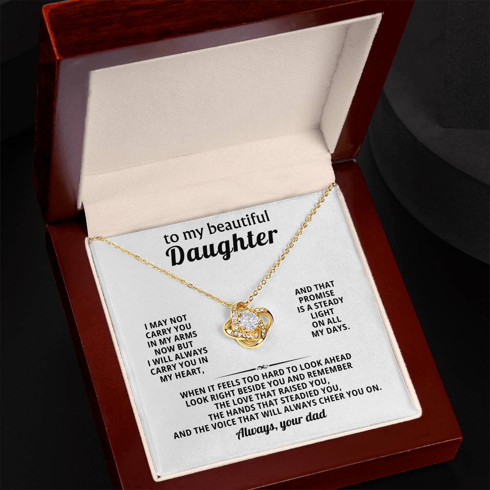 To my beautiful Daughter, I may not carry you in my arms now but I will always carry you in my heart