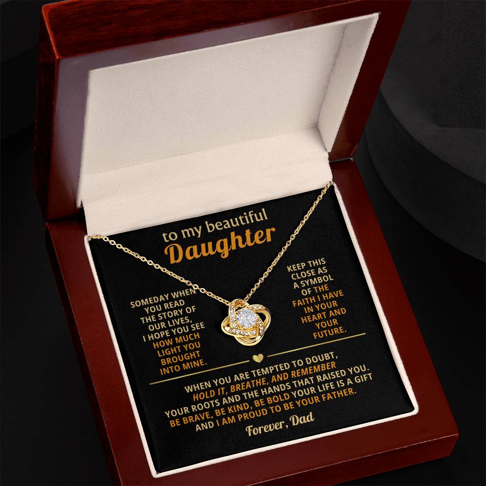 To my beautiful Daughter, Keep this close as a symbol of the faith I have in your heart and your future