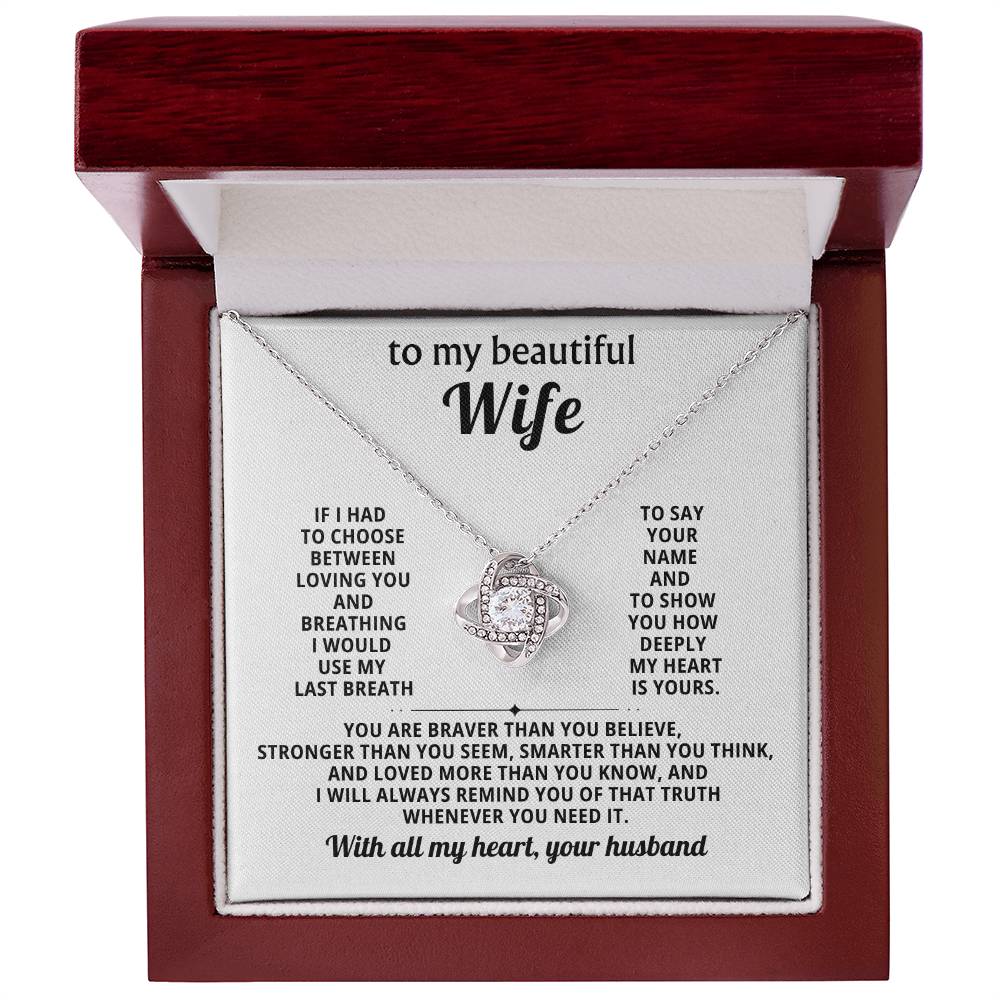 To my beautiful Wife, I would use my last breath to say your name