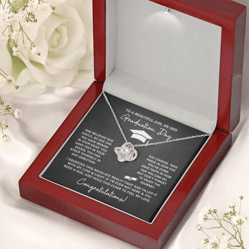 GRADUATION FOR HER SQUEEZED LOVE KNOT NECKLACE