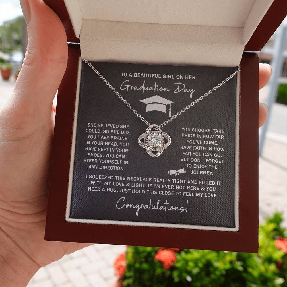 GRADUATION FOR HER SQUEEZED LOVE KNOT NECKLACE