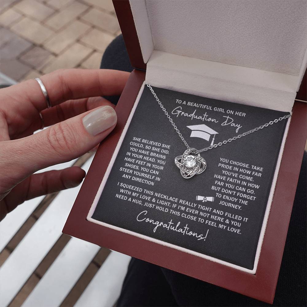 GRADUATION FOR HER SQUEEZED LOVE KNOT NECKLACE