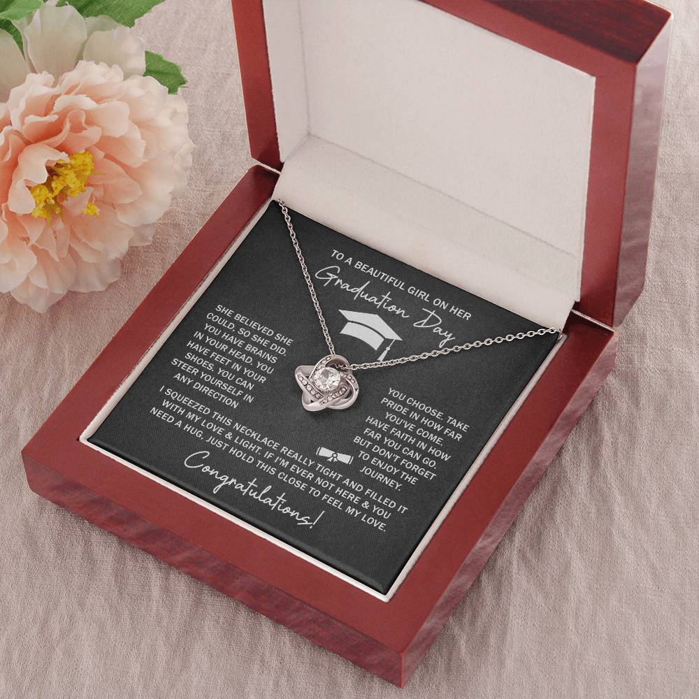 GRADUATION FOR HER SQUEEZED LOVE KNOT NECKLACE