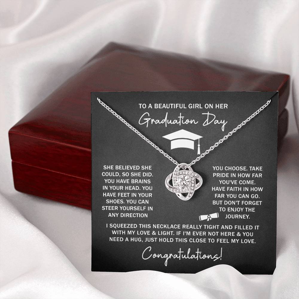 GRADUATION FOR HER SQUEEZED LOVE KNOT NECKLACE