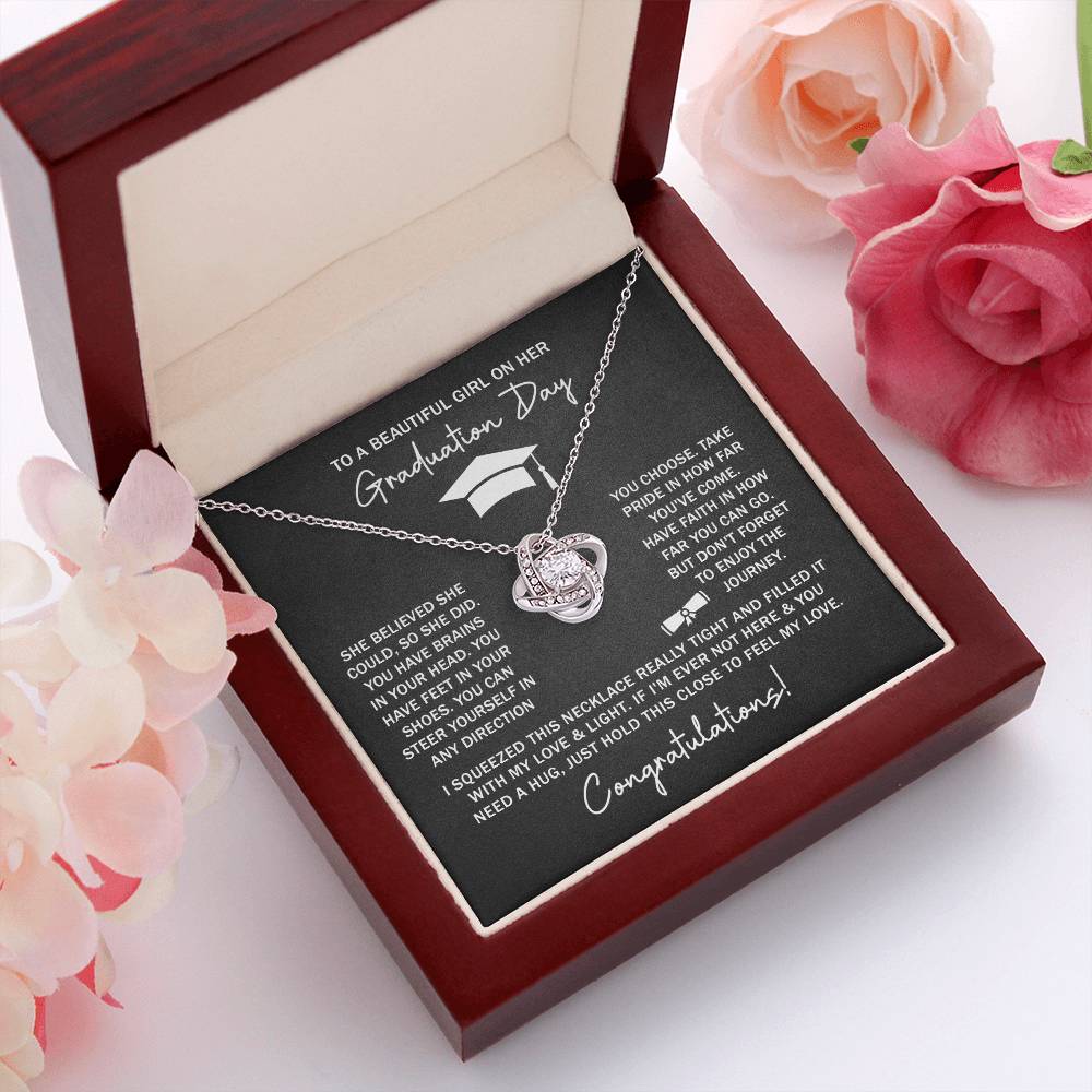 GRADUATION FOR HER SQUEEZED LOVE KNOT NECKLACE