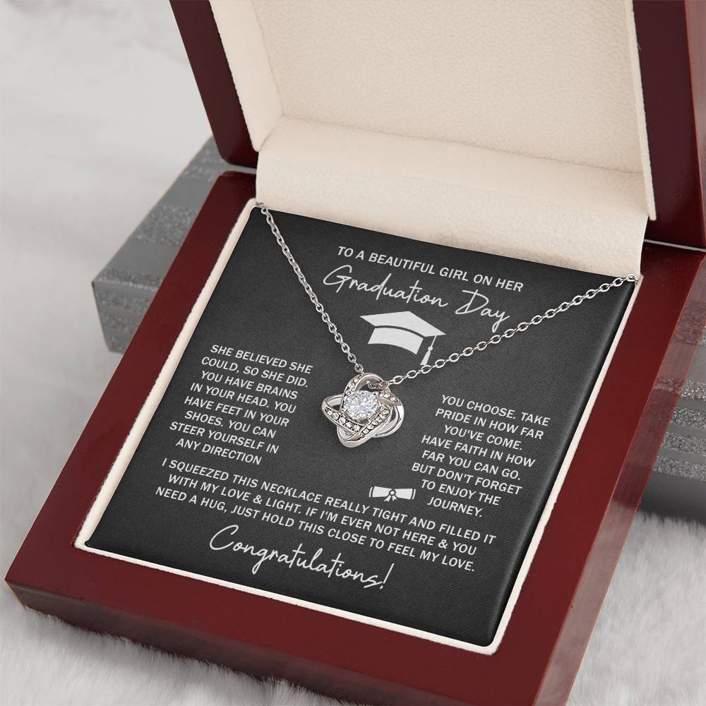 GRADUATION FOR HER SQUEEZED LOVE KNOT NECKLACE
