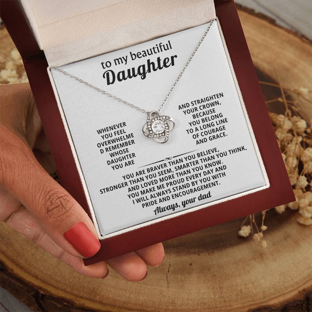 To my beautiful Daughter, You belong to a long line of courage and grace