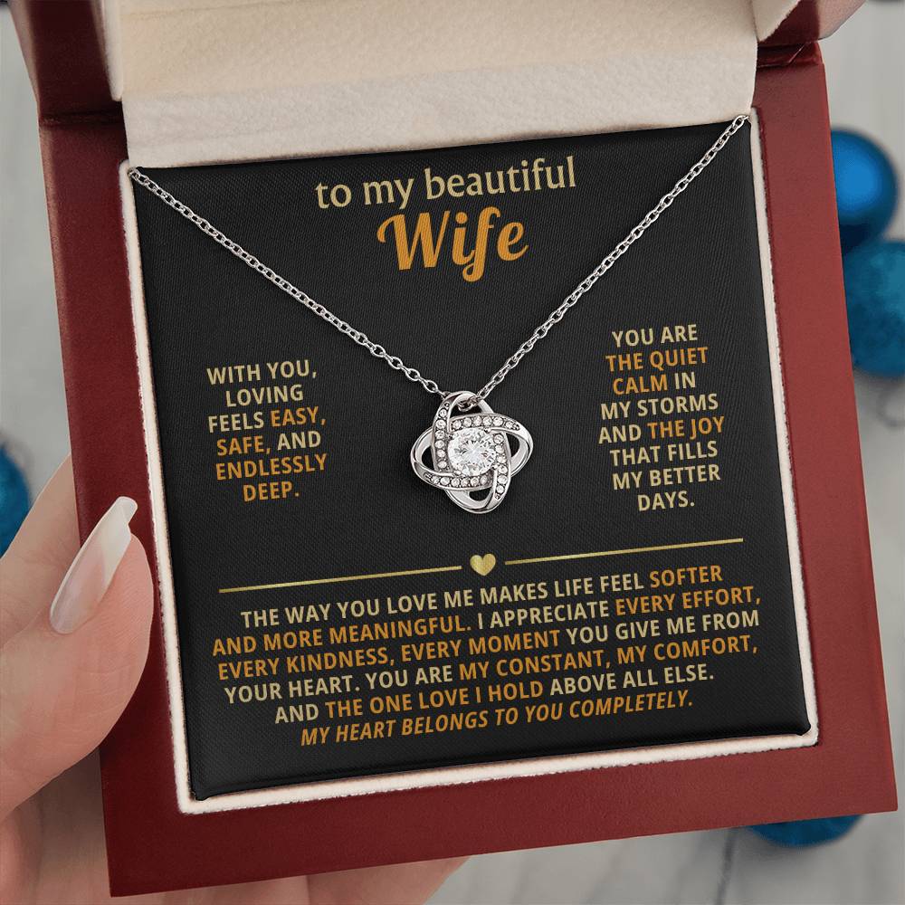 To my beautiful wife, The way you love me makes life feel softer and more meaningful