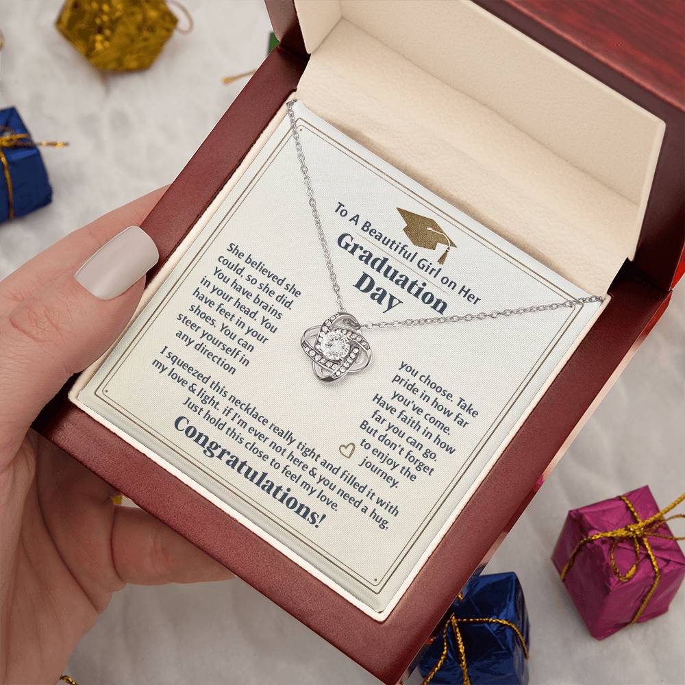 GRADUATION FOR HER BELIEVED LOVE KNOT NECKLACE