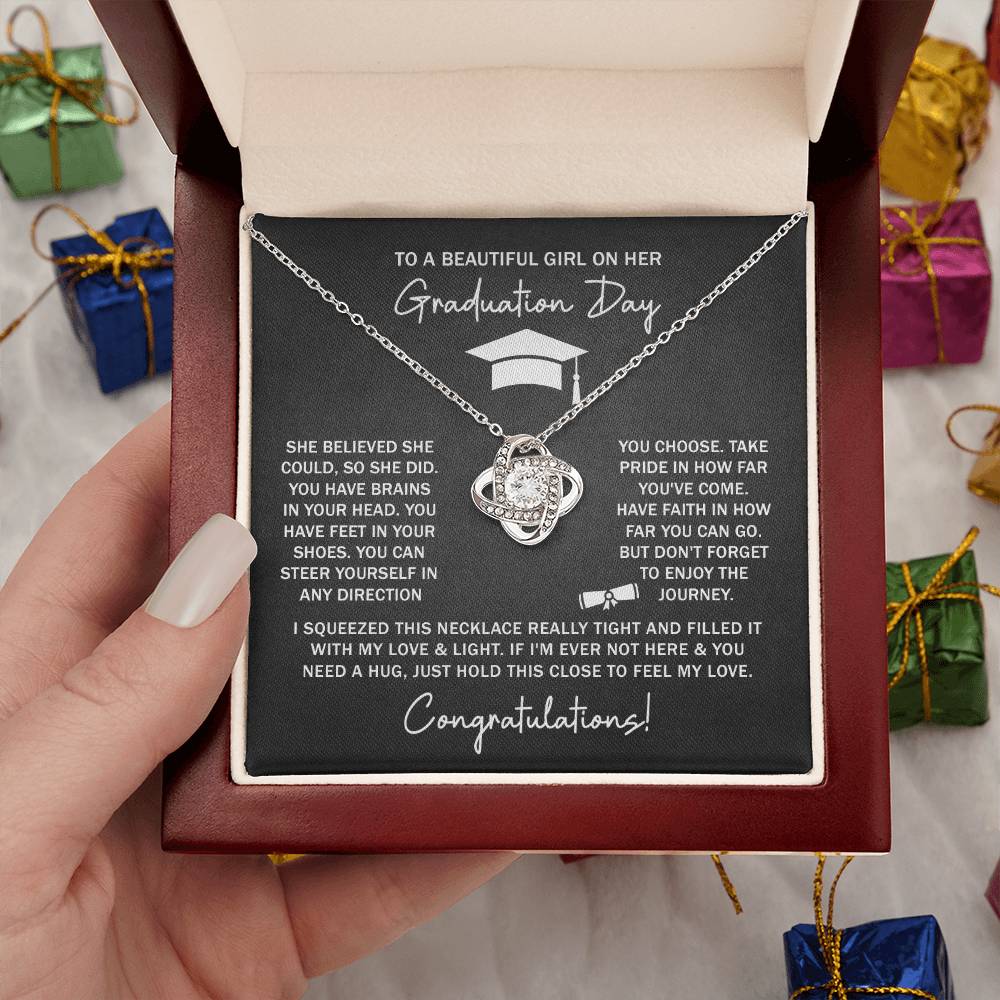GRADUATION FOR HER SQUEEZED LOVE KNOT NECKLACE