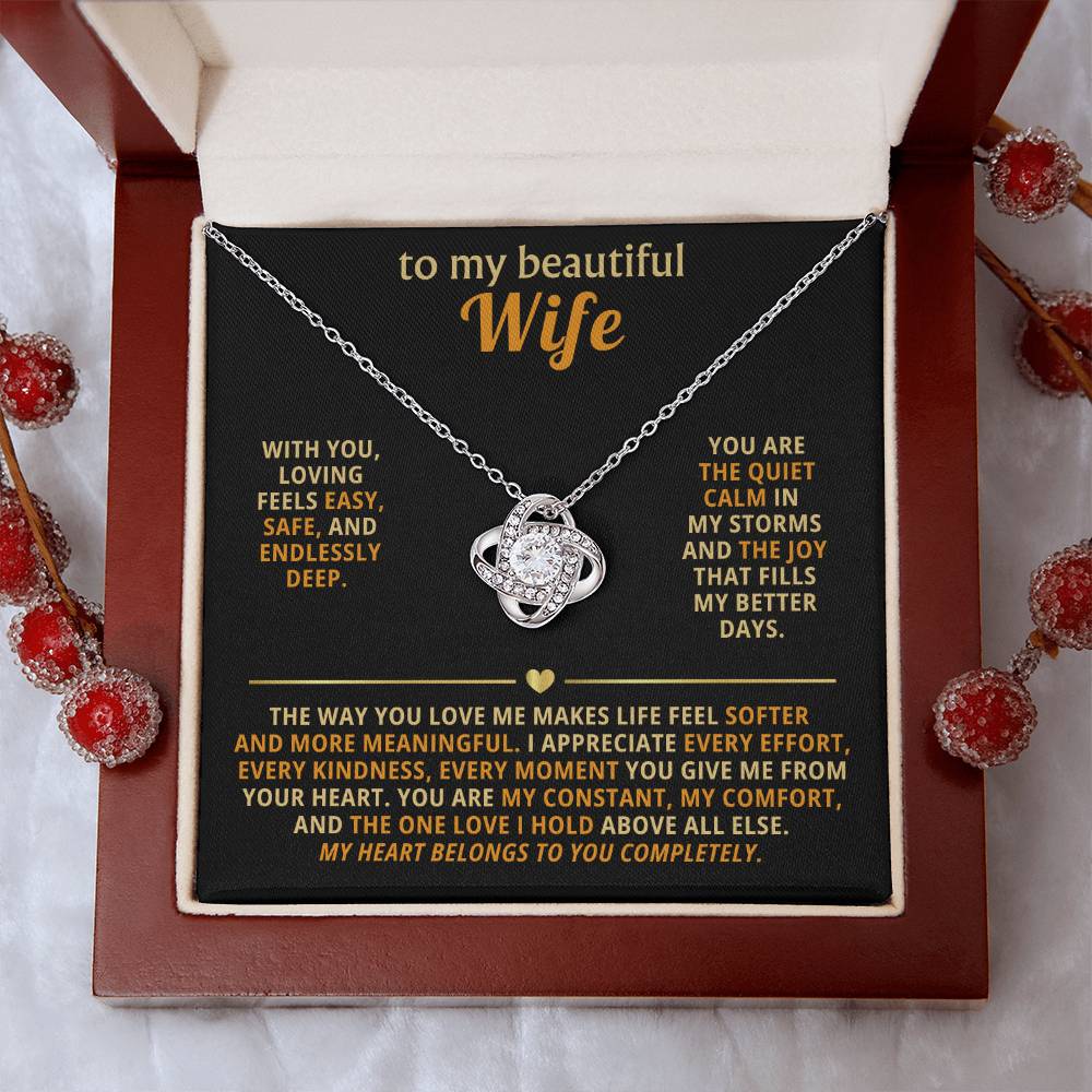 To my beautiful wife, The way you love me makes life feel softer and more meaningful
