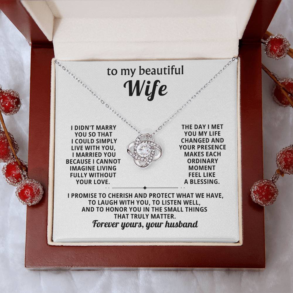 To my beautiful Wife, I promise to cherish and protect what we have