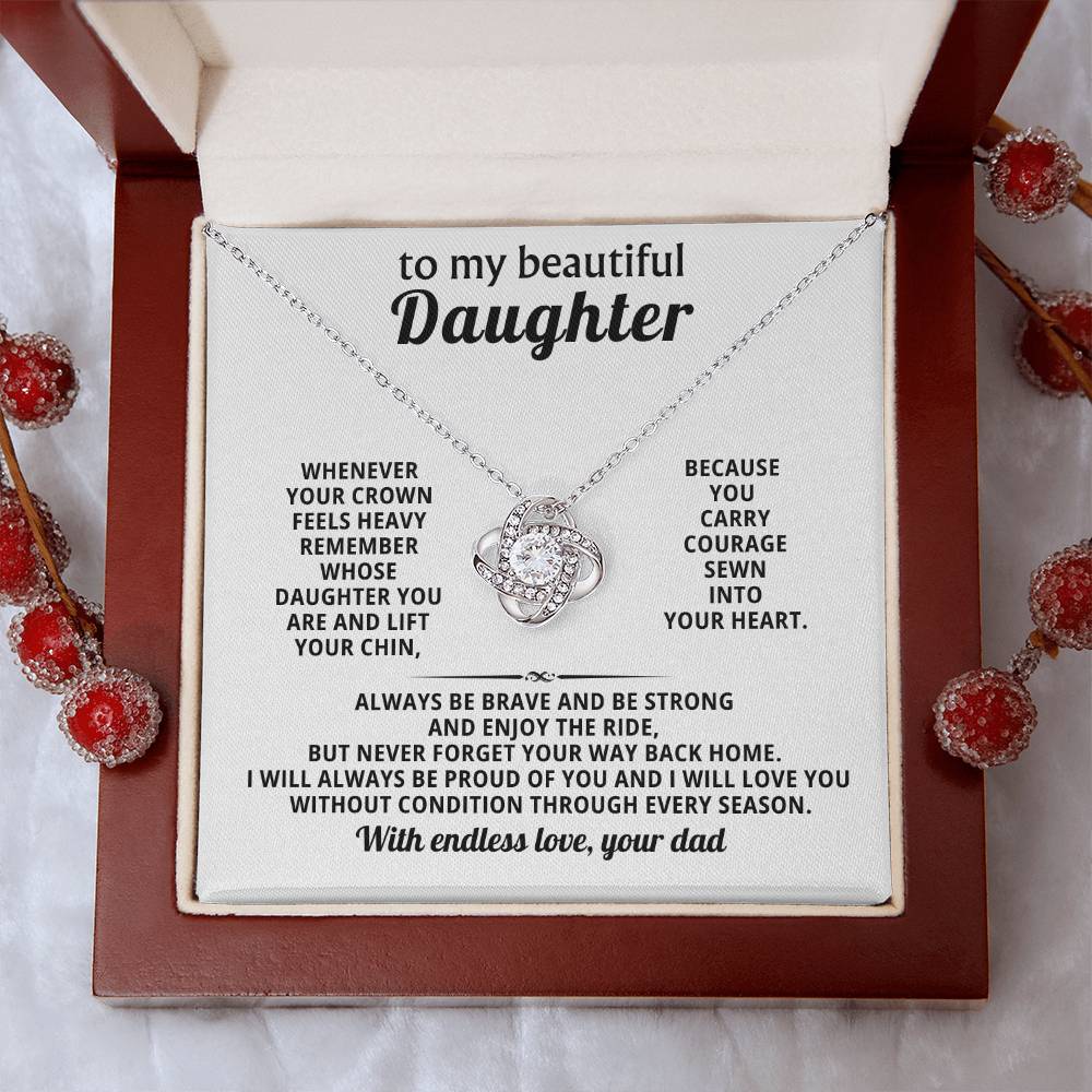 To my beautiful Daughter, I will always be proud of you and I will love you without condition