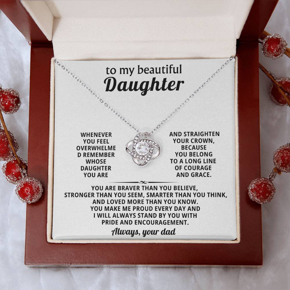 To my beautiful Daughter, You belong to a long line of courage and grace