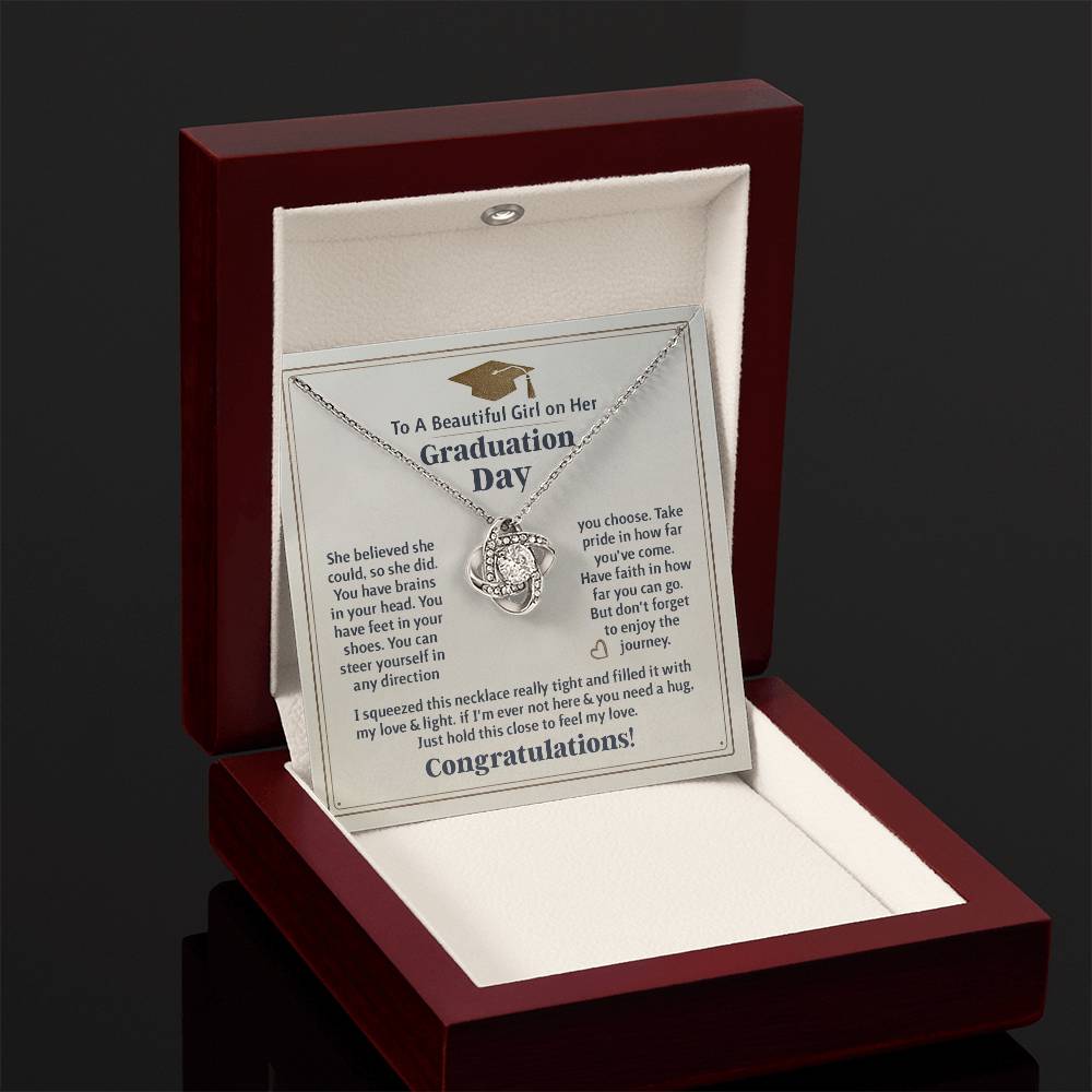 GRADUATION FOR HER BELIEVED LOVE KNOT NECKLACE