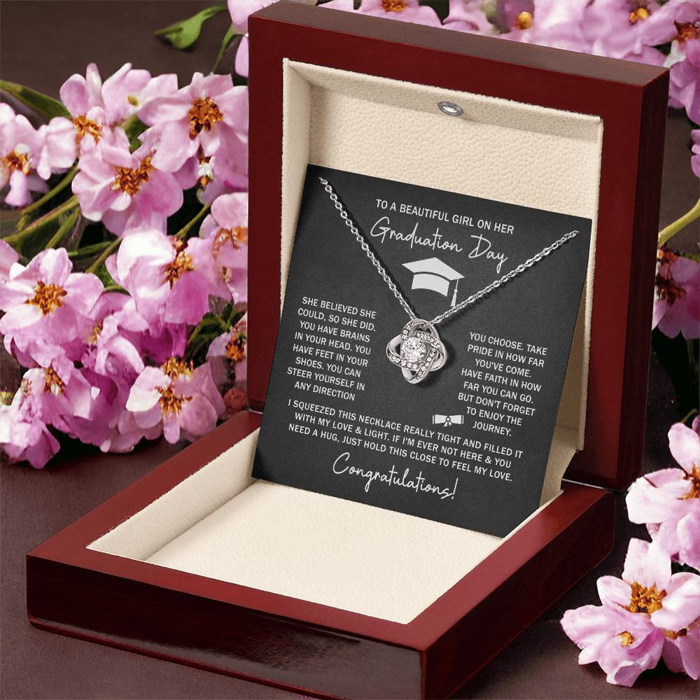 GRADUATION FOR HER SQUEEZED LOVE KNOT NECKLACE