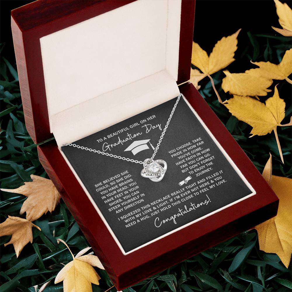 GRADUATION FOR HER SQUEEZED LOVE KNOT NECKLACE