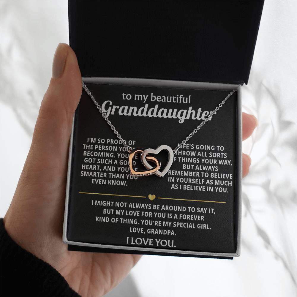 To My Dearest Granddaughter, My love for you is forever.