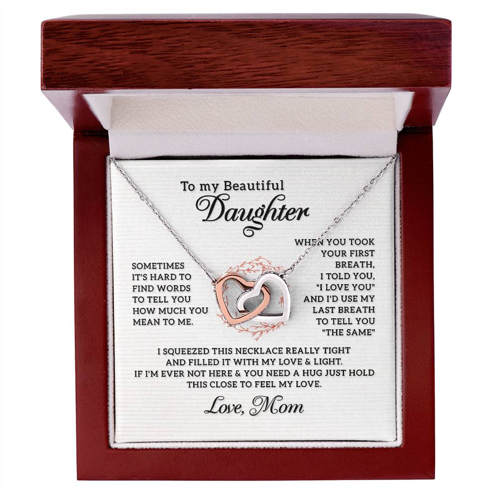 To My Daughter Last Breath Interlocking Necklace