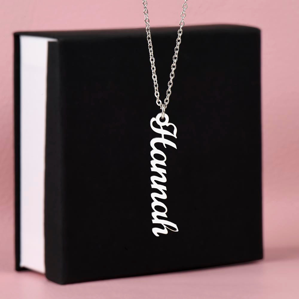TO MY MOMMY BUMP VERTICAL NAME NECKLACE