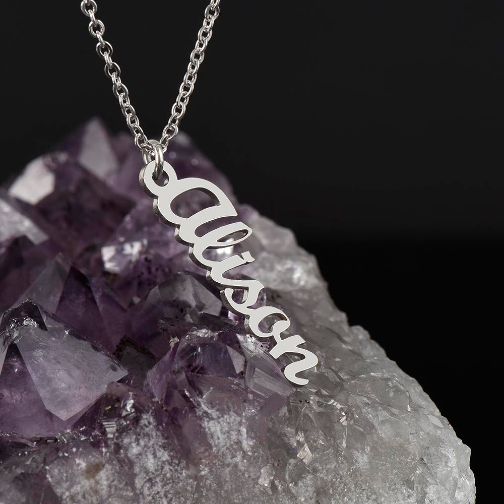 TO MY MOMMY BUMP VERTICAL NAME NECKLACE