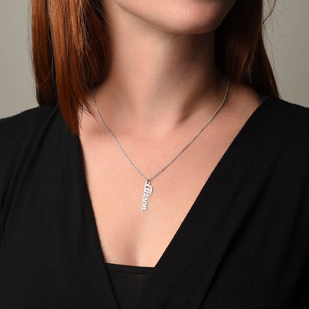 TO MY MOMMY BUMP VERTICAL NAME NECKLACE