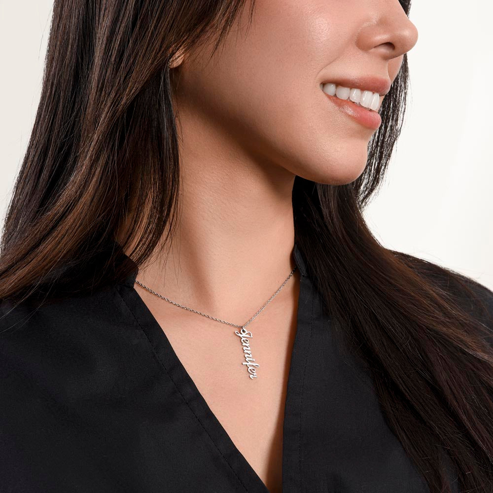 TO MY MOMMY BUMP VERTICAL NAME NECKLACE
