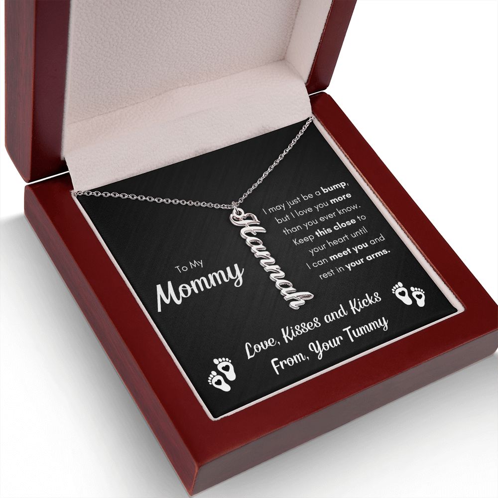 TO MY MOMMY BUMP VERTICAL NAME NECKLACE