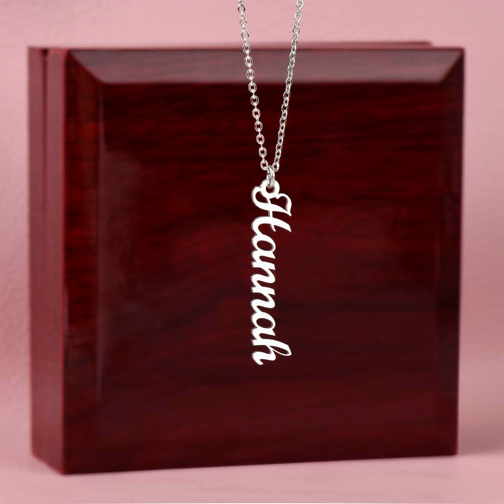 TO MY MOMMY BUMP VERTICAL NAME NECKLACE