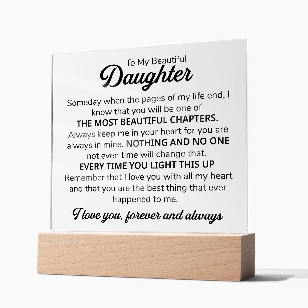 TO MY DAUGHTER CHAPTERS SQUARE PLAQUE