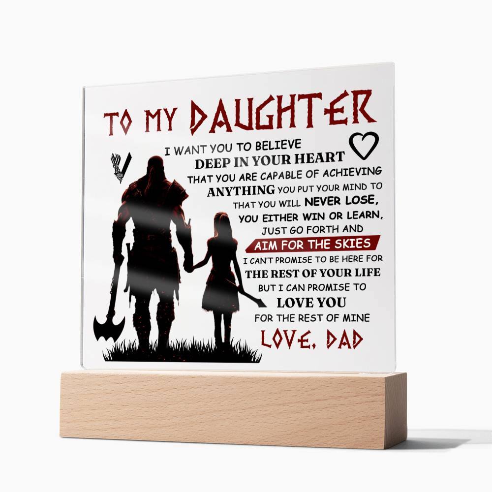 TO MY DAUGHTER VIKING SQUARE ACRYLIC PLAQUE