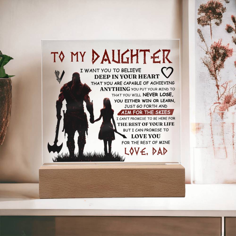 TO MY DAUGHTER VIKING SQUARE ACRYLIC PLAQUE