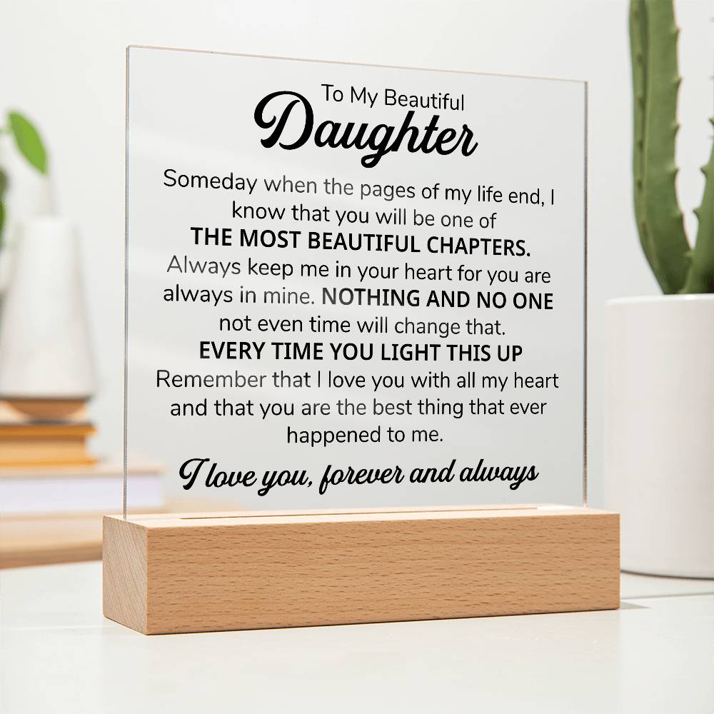 TO MY DAUGHTER CHAPTERS SQUARE PLAQUE