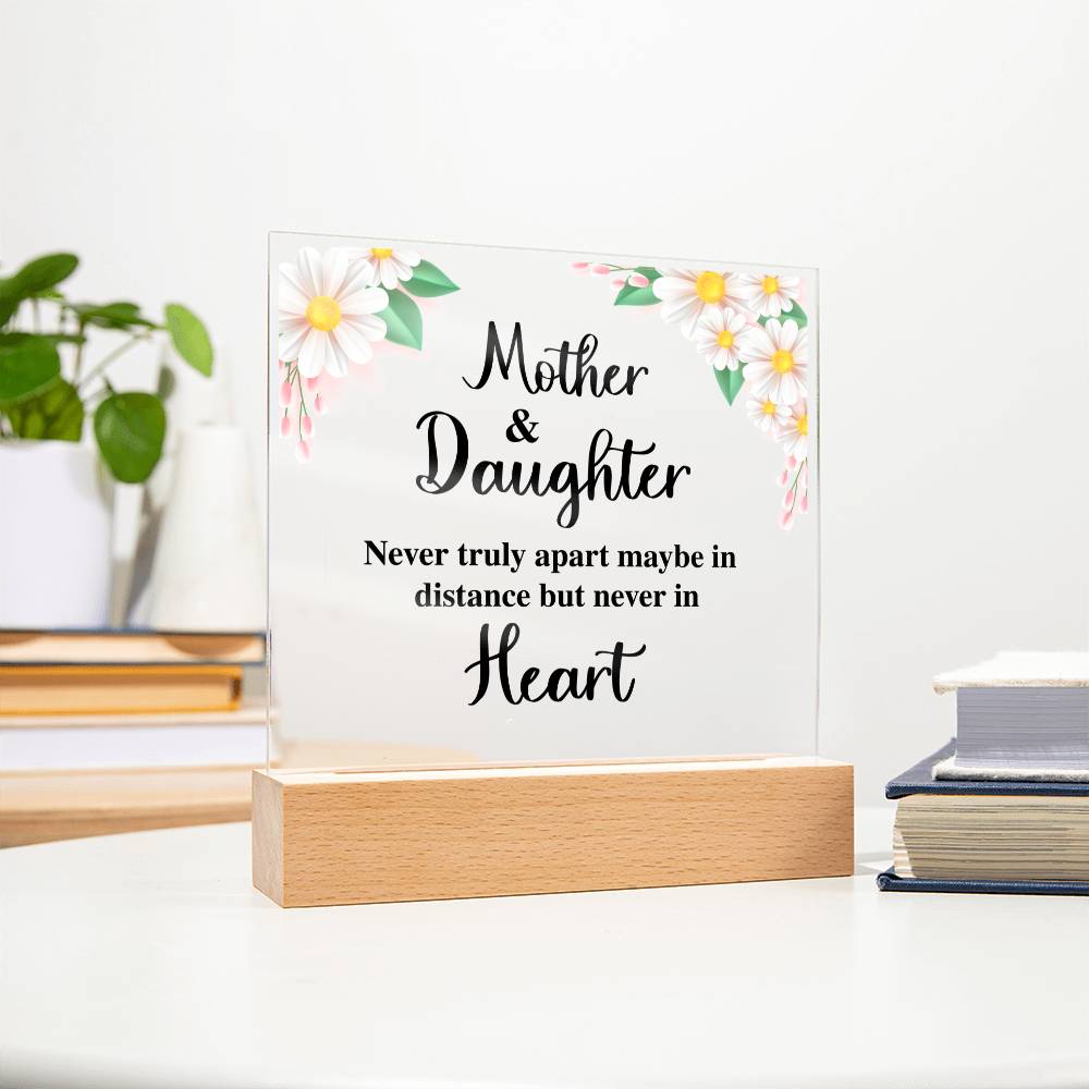 TO MY DAUGHTER DISTANCE SQUARE ACRYLIC PLAQUE