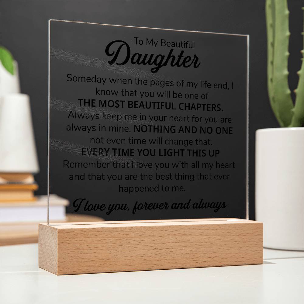 TO MY DAUGHTER CHAPTERS SQUARE PLAQUE