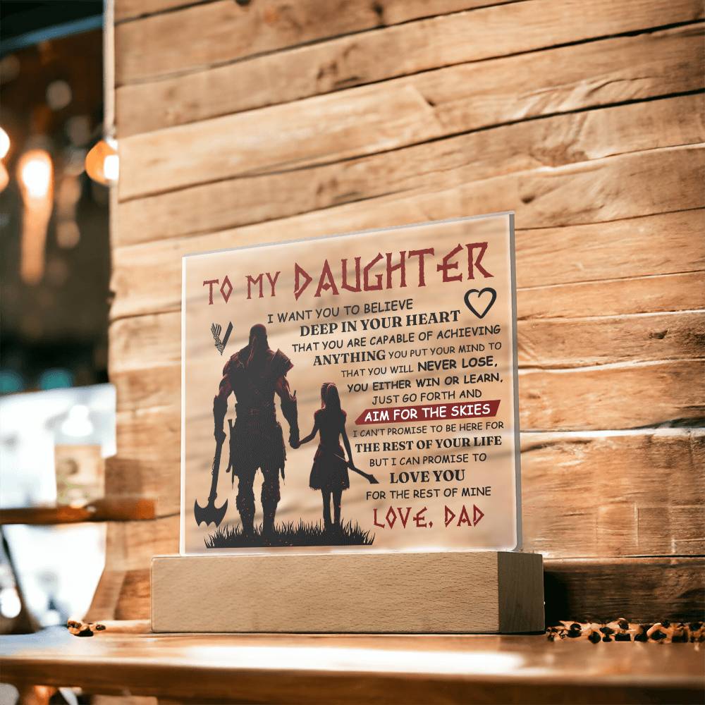 TO MY DAUGHTER VIKING SQUARE ACRYLIC PLAQUE