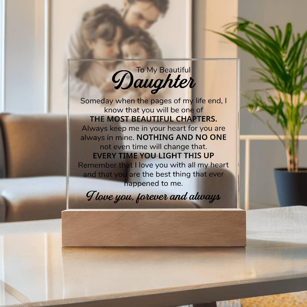 TO MY DAUGHTER CHAPTERS SQUARE PLAQUE