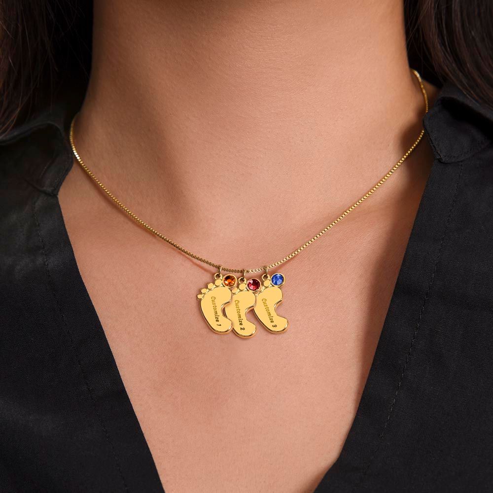BABY FEET NECKLACE GIFT SET