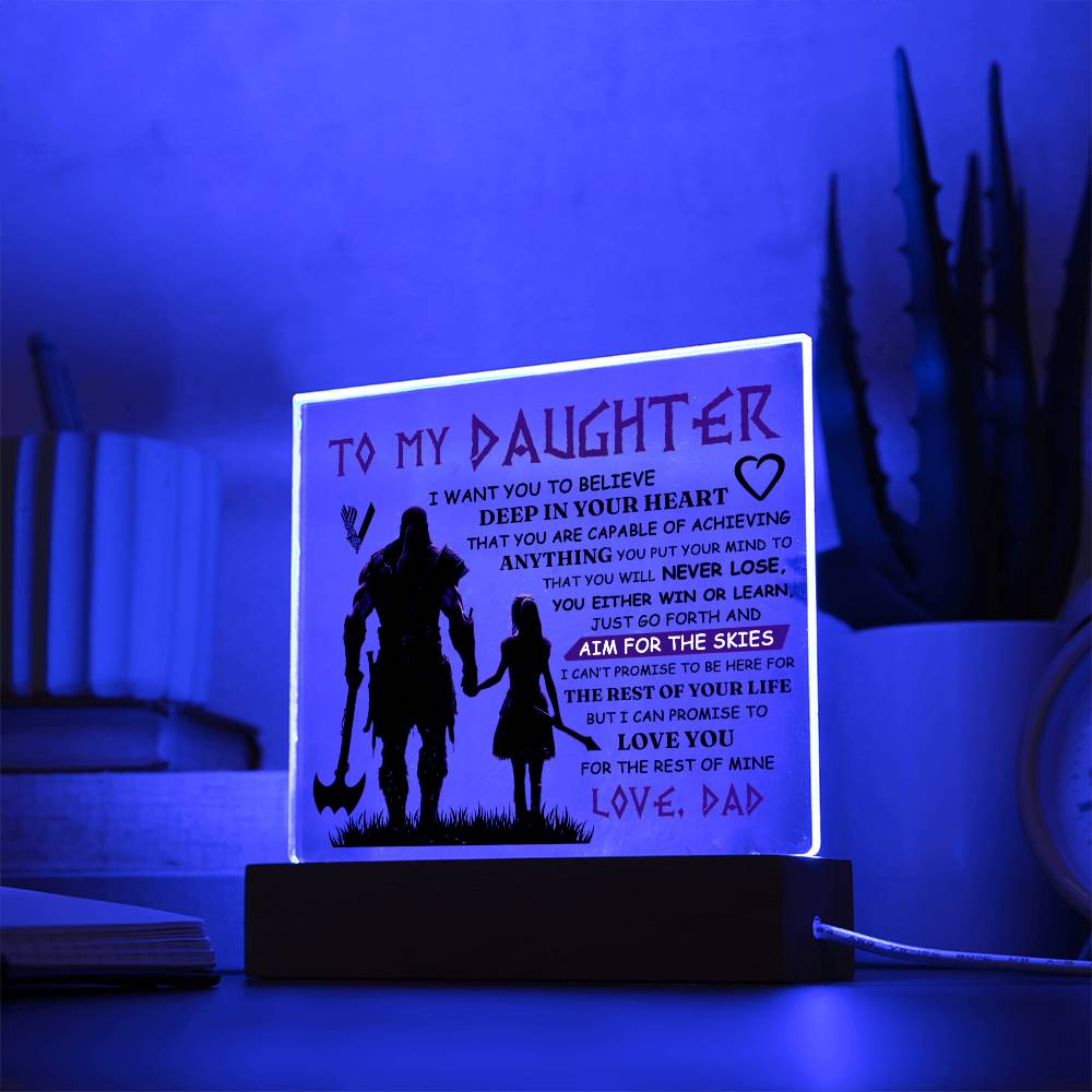 TO MY DAUGHTER VIKING SQUARE ACRYLIC PLAQUE