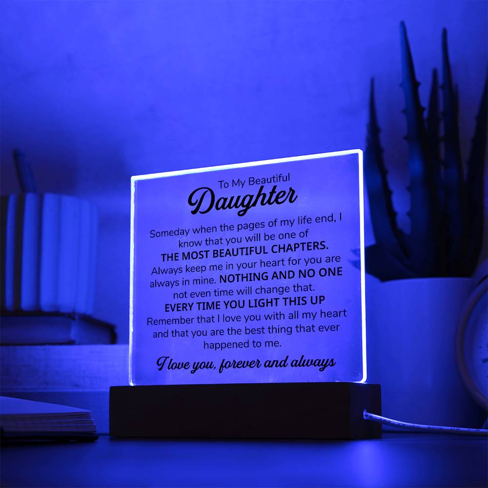 TO MY DAUGHTER CHAPTERS SQUARE PLAQUE