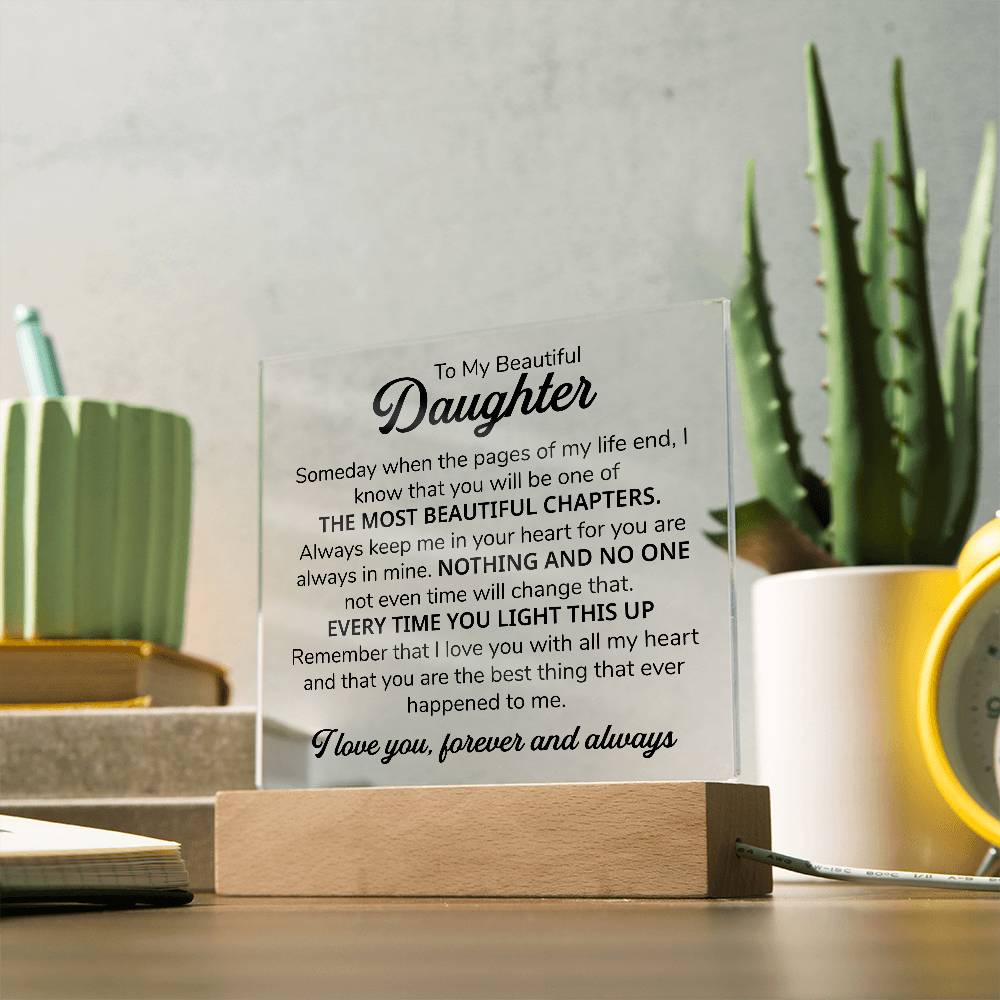 TO MY DAUGHTER CHAPTERS SQUARE PLAQUE