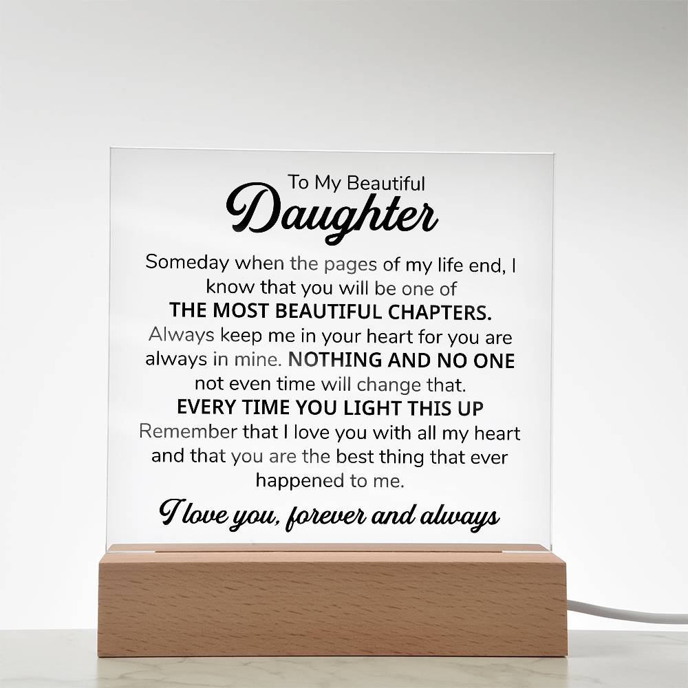 TO MY DAUGHTER CHAPTERS SQUARE PLAQUE