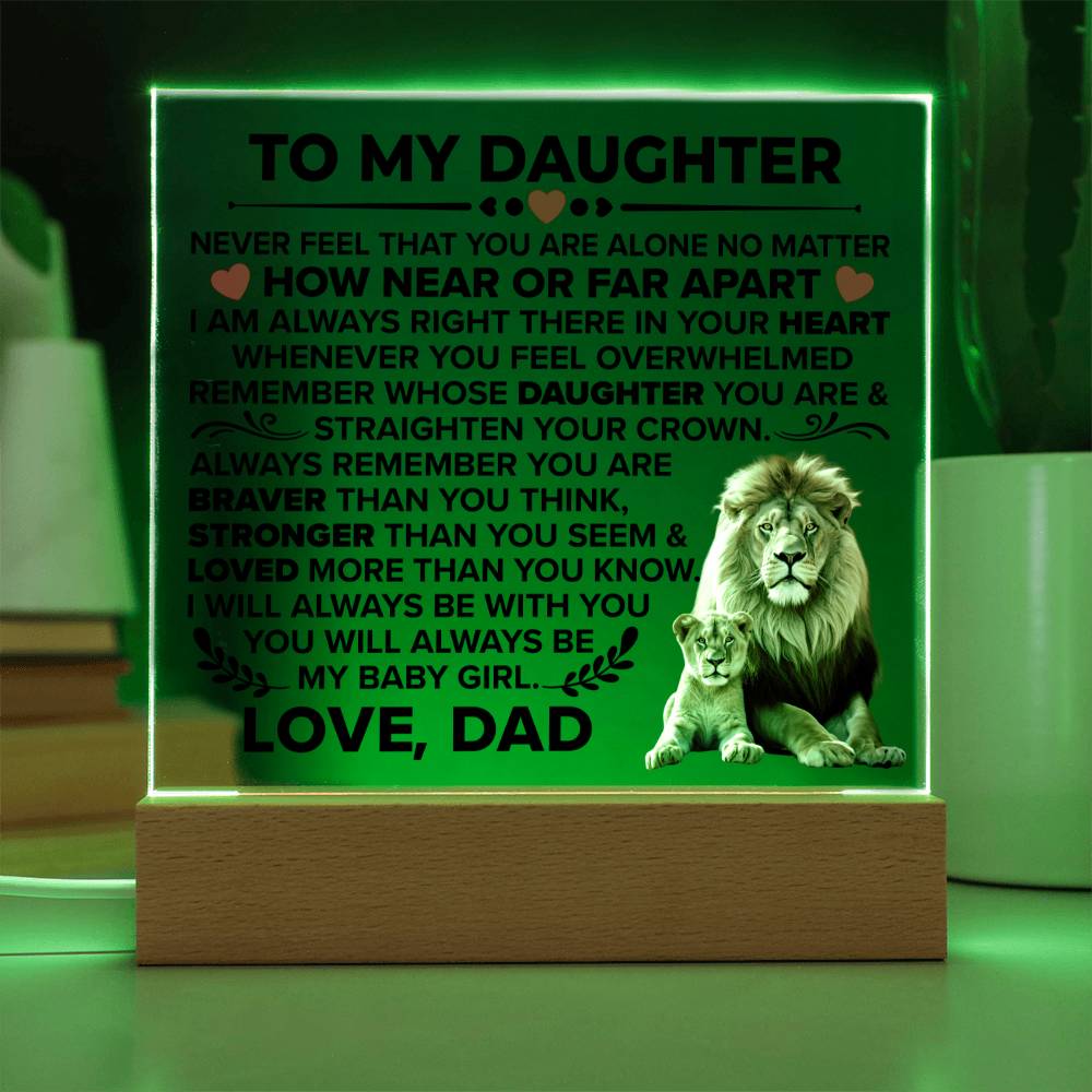 TO MY DAUGHTER BRAVER SQUARE ACRYLIC