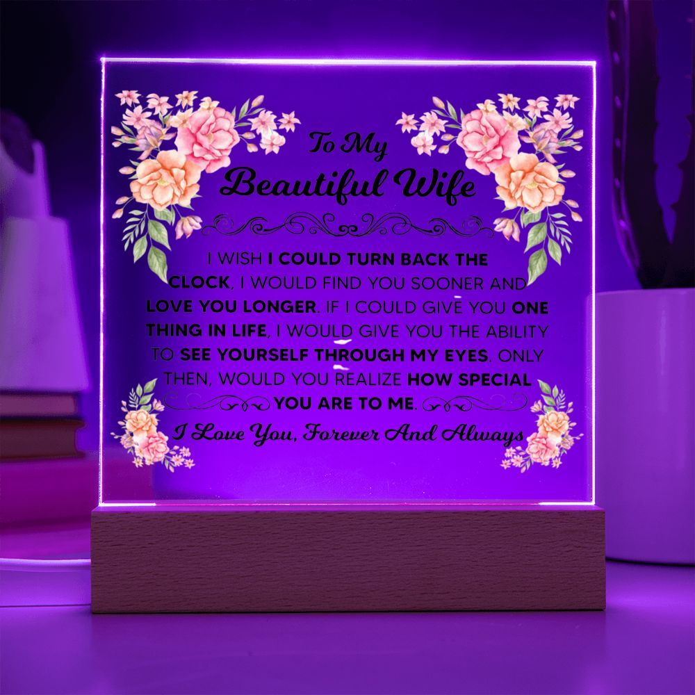TO MY BEAUTIFUL WIFE SQUARE ACRYLIC PLAQUE