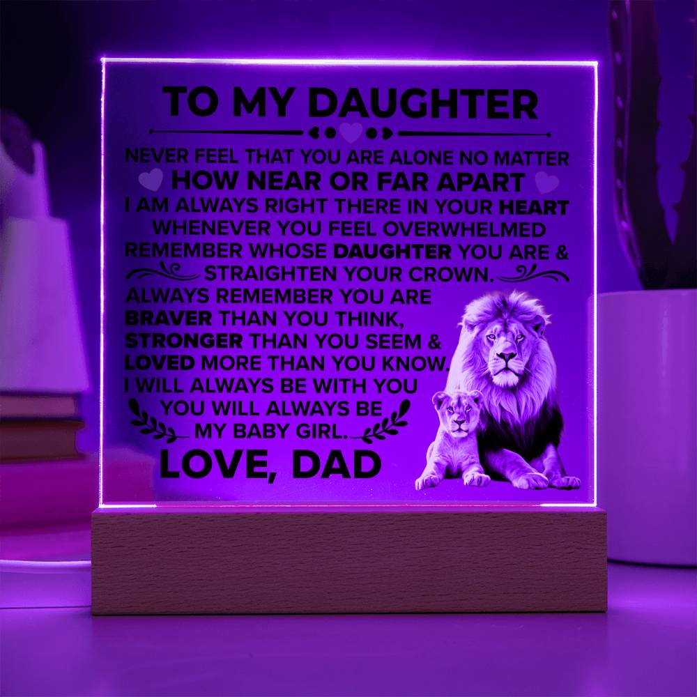 TO MY DAUGHTER BRAVER SQUARE ACRYLIC