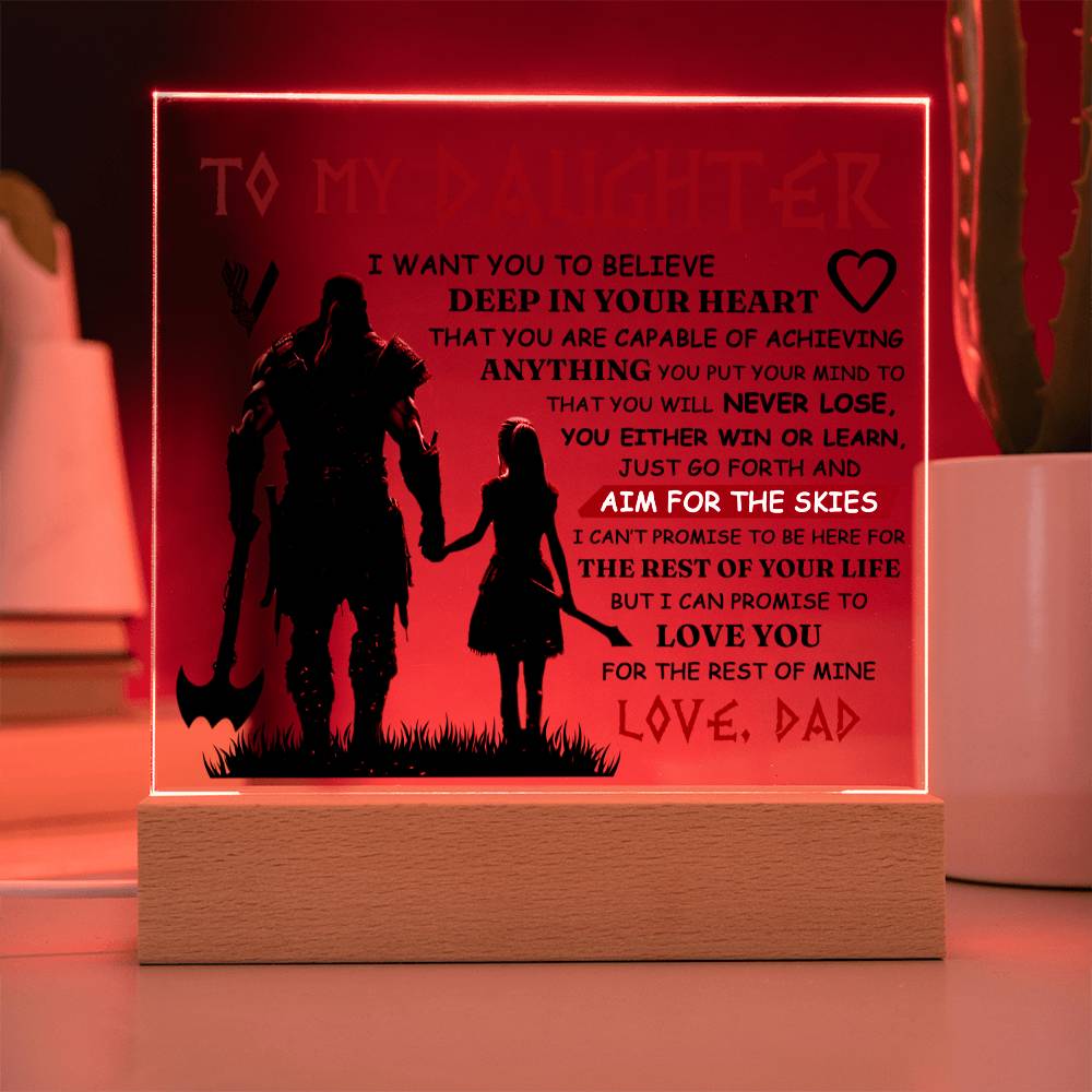 TO MY DAUGHTER VIKING SQUARE ACRYLIC PLAQUE