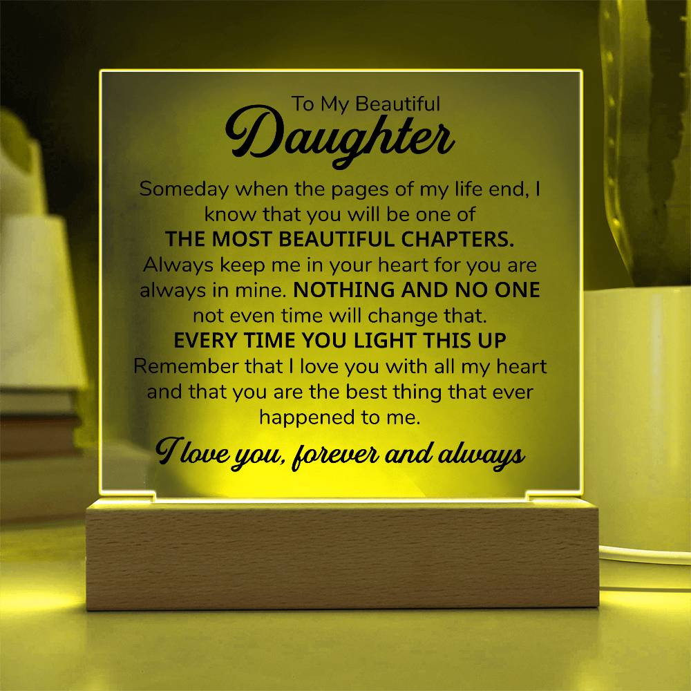 TO MY DAUGHTER CHAPTERS SQUARE PLAQUE