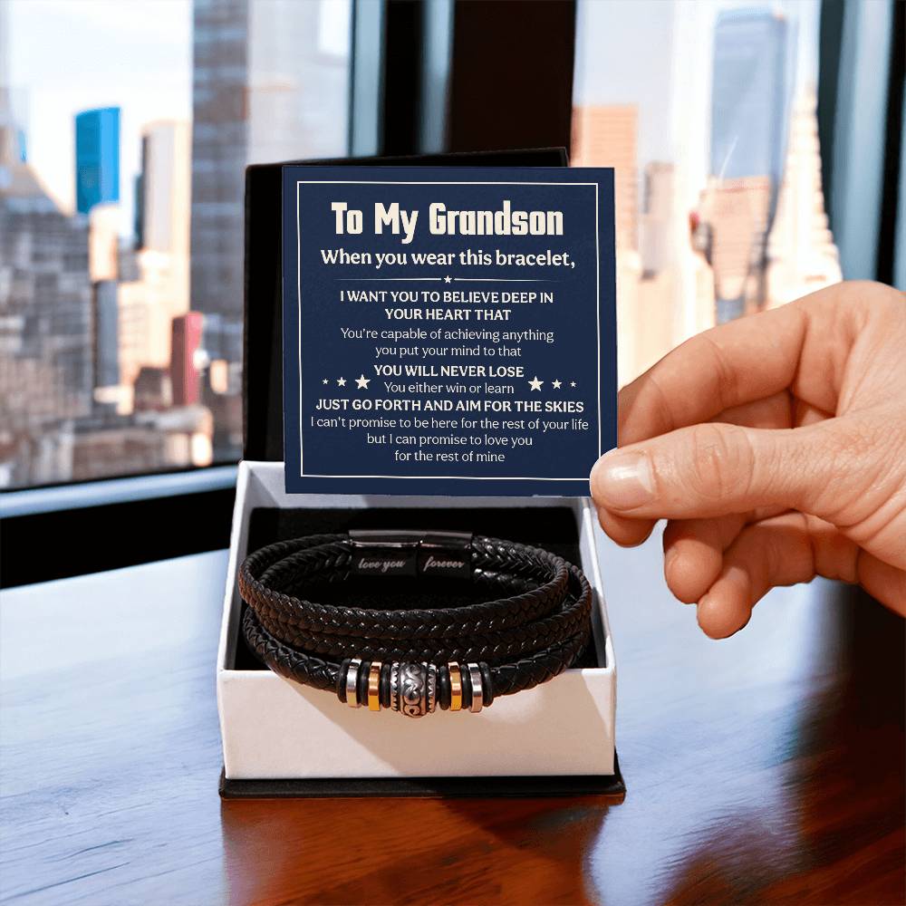 Love You Forever To My Grandson Bracelet Will Never Lose