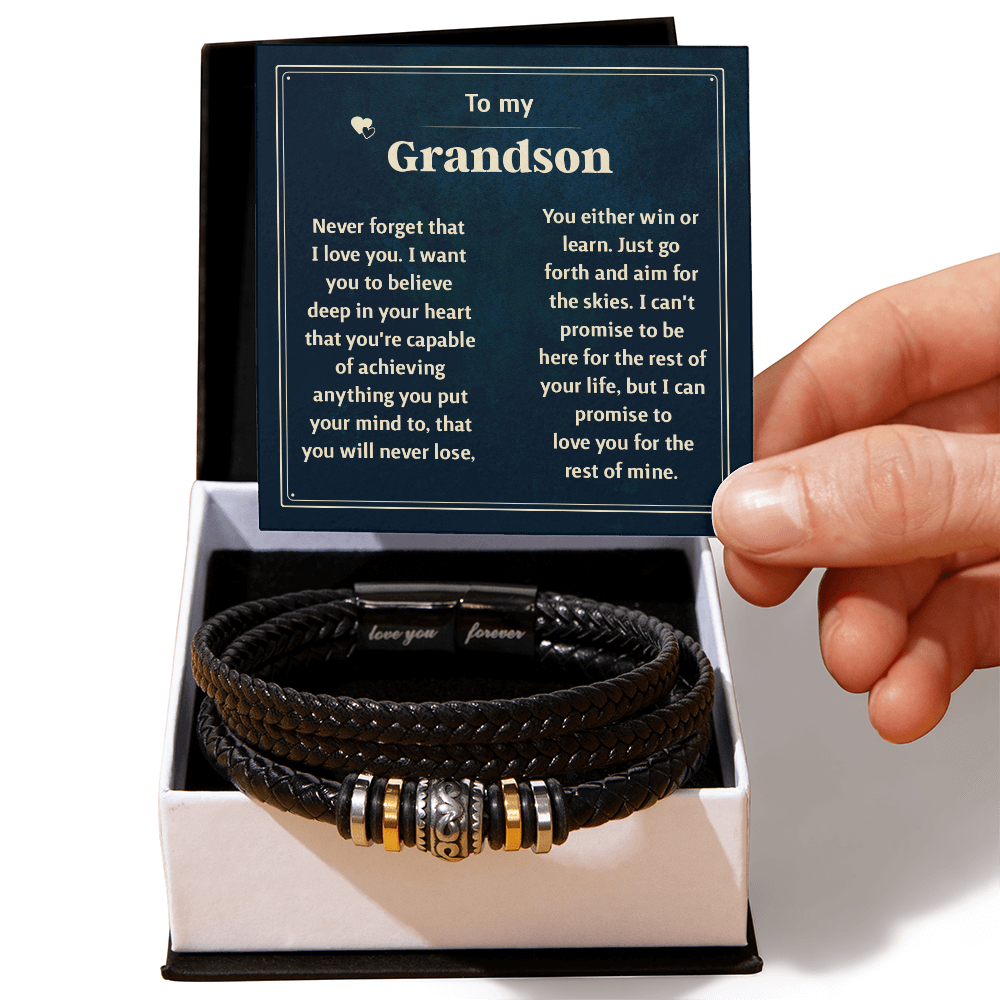 Love You Forever To My Grandson Bracelet Never Forget