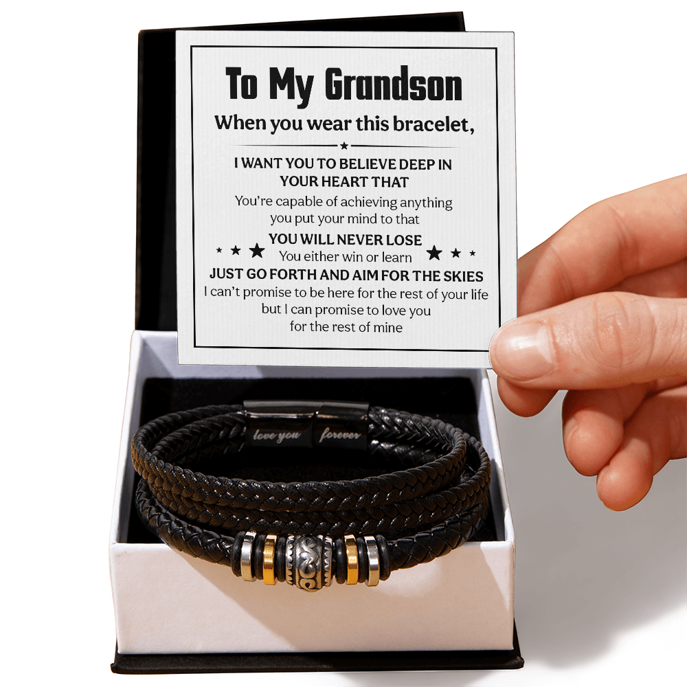 Love You Forever To My Grandson Bracelet Believe Deep